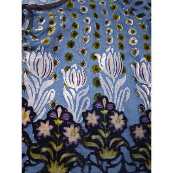 Hale Bob Velvet Burnout Womens size Medium  Silk Art to wear Boho Whimsy Top - Picture 11 of 16